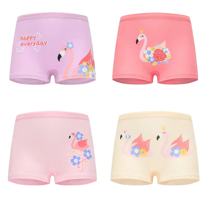 1/4/8/12 Pcs Children Girls Panties Sets Cotton Pretty Cute Cartoon Unicorn Print Child Underwear for Girl Kid Boxer Breathable
