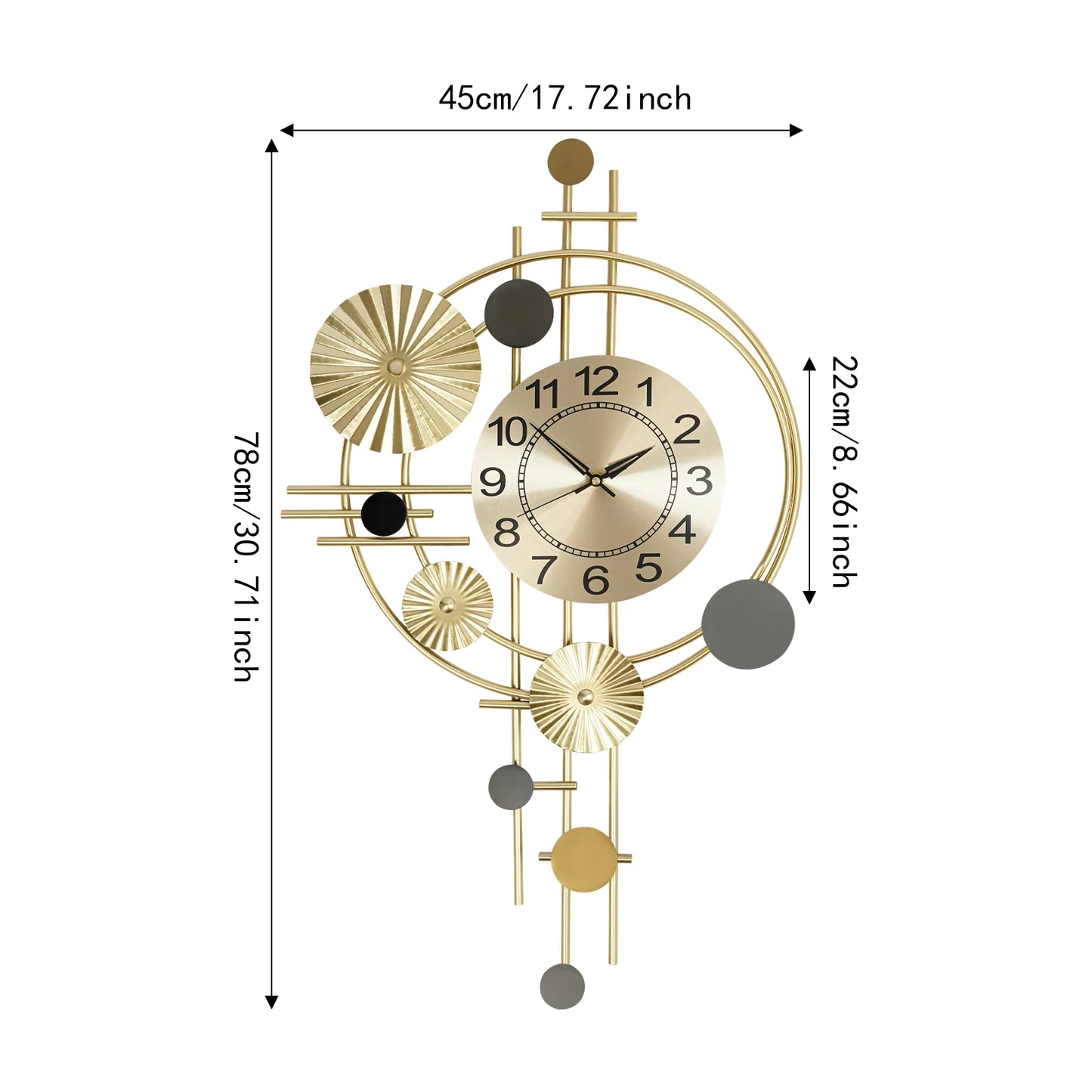 Wall Clock Modern Decorative Art Clock Silent Wall Clock Iron Wall Decoration Clock