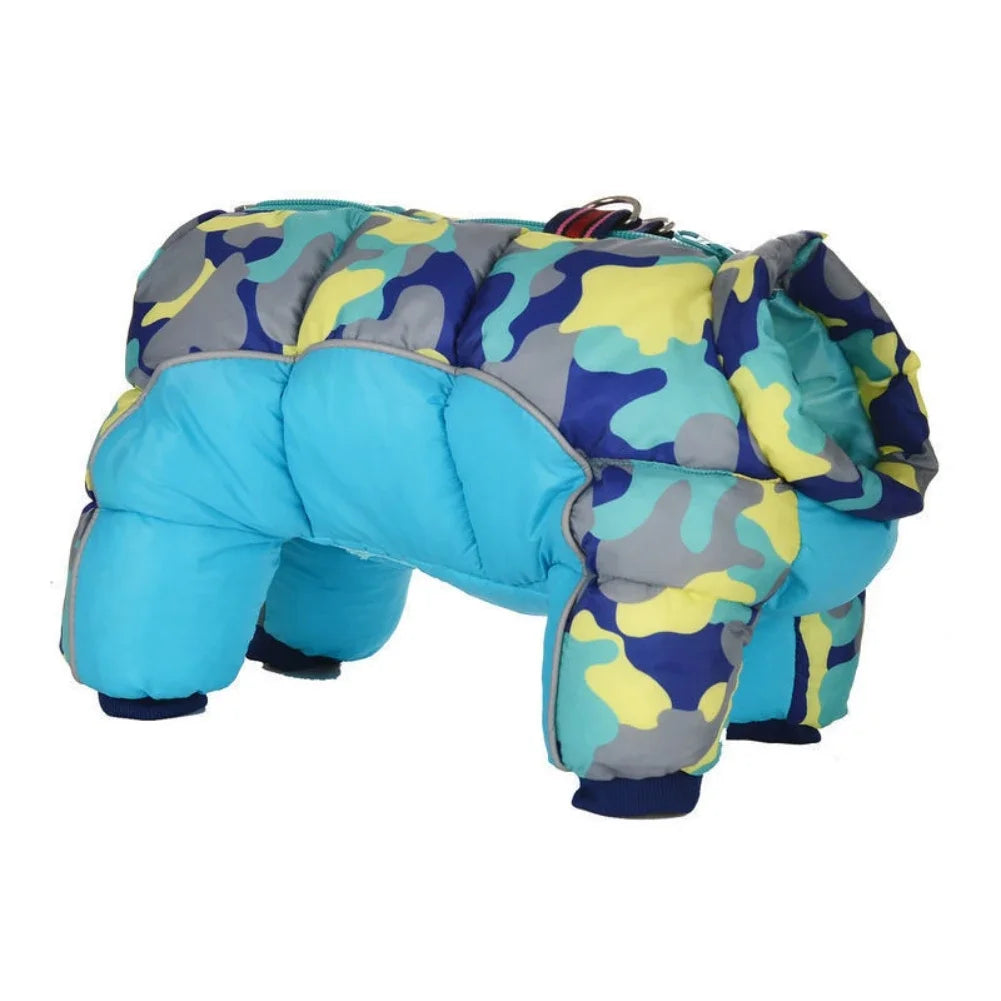 Fullbody Small Dog Coat Warm Fleece Puppy Jacket Dog Winter 4-Leg Puffer Coat Reflective Turtleneck Dog Snow Jacket Snowsuit