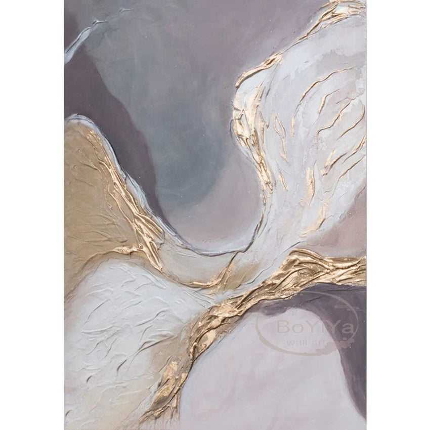 High quality Handmade acrylic oil painting on canvas texture golden foil poster wall art decor hanging picture for living room