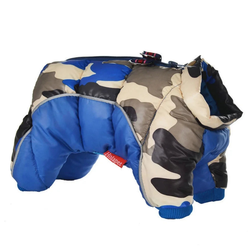 Fullbody Small Dog Coat Warm Fleece Puppy Jacket Dog Winter 4-Leg Puffer Coat Reflective Turtleneck Dog Snow Jacket Snowsuit