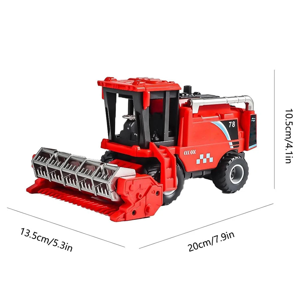 Friction Powered Combine Harvester Farm Toys Simulation Harvester Car Toy Push and Go Cars Toy for Kids Christmas Birthday Gift