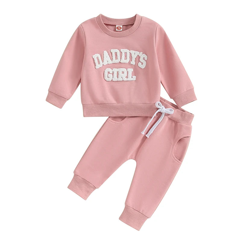 2023-08-08 Lioraitiin 0-3T Newborn Baby Girls Sweat Outfits Letter Print Sweatshirt Long Pant Fall Winter Baby Clothes Set
