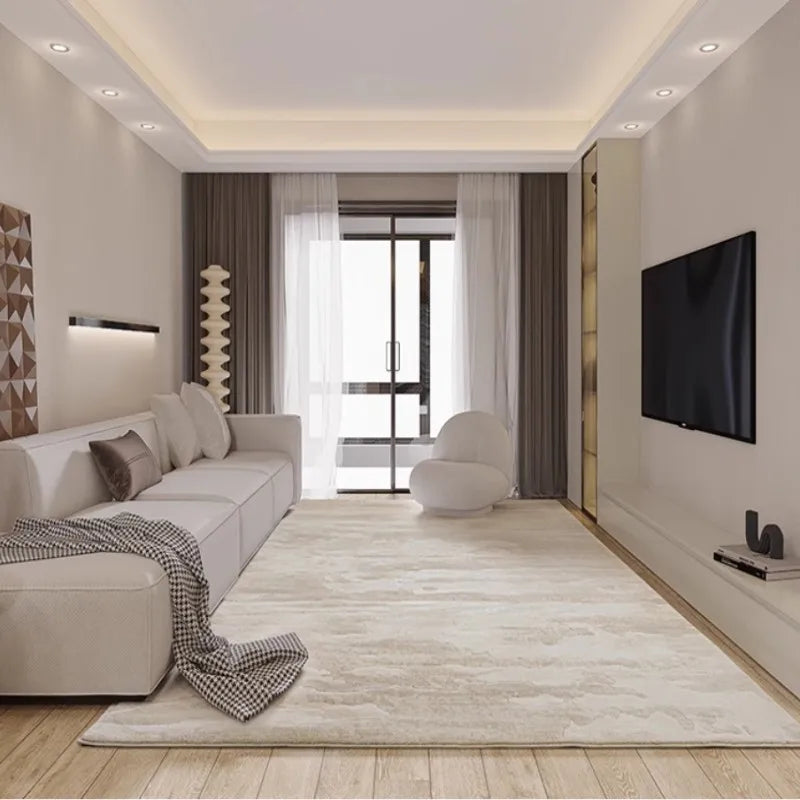 VIKAMA Washable Rug for Living Room Non-Slip Modern Abstract Area Rug Stain Resistant Throw Floor Carpet Solid Rug Home Decor
