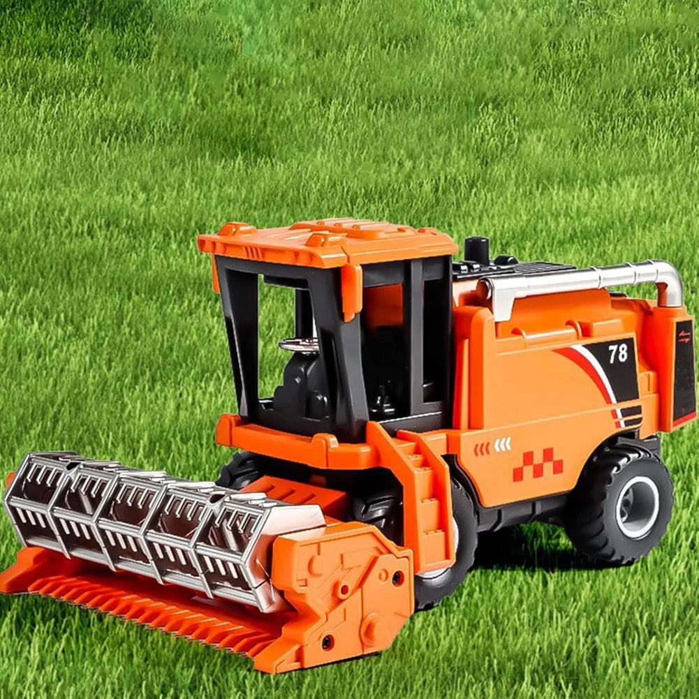 Friction Powered Combine Harvester Farm Toys Simulation Harvester Car Toy Push and Go Cars Toy for Kids Christmas Birthday Gift