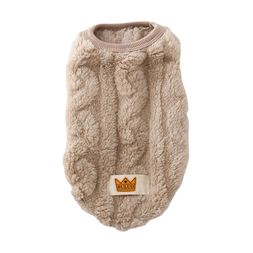 Solid Cute Wavy Double-sided Puppy Kitten Warm Coat Sweater Autumn Winter Fleece Pullover Pet Clothes for Small Medium Dogs Cats