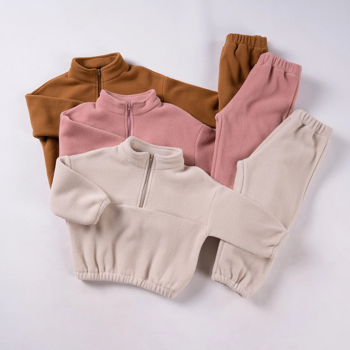 2024 Autumn Baby Boys Padded Suit Standing Collar Zip Sports Suit Kids Winter Baby Boys Girls Suit Outer Wear 2pcs Warm and Soft