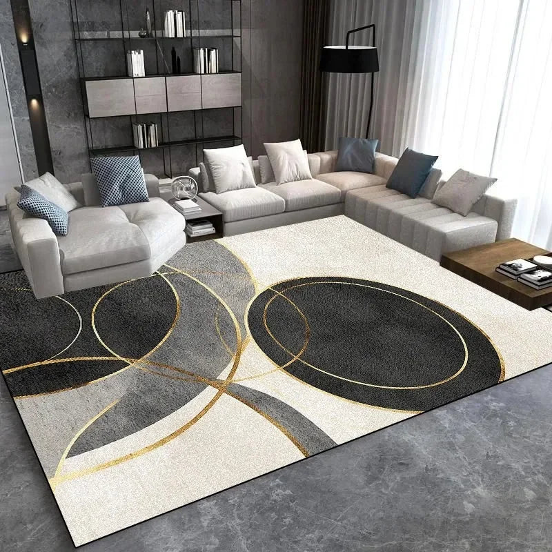Modern Light Luxury Large Carpet for Living Room Home Decoration Sofa Area Rugs Non-slip Bedroom Rug Washable Door Mat