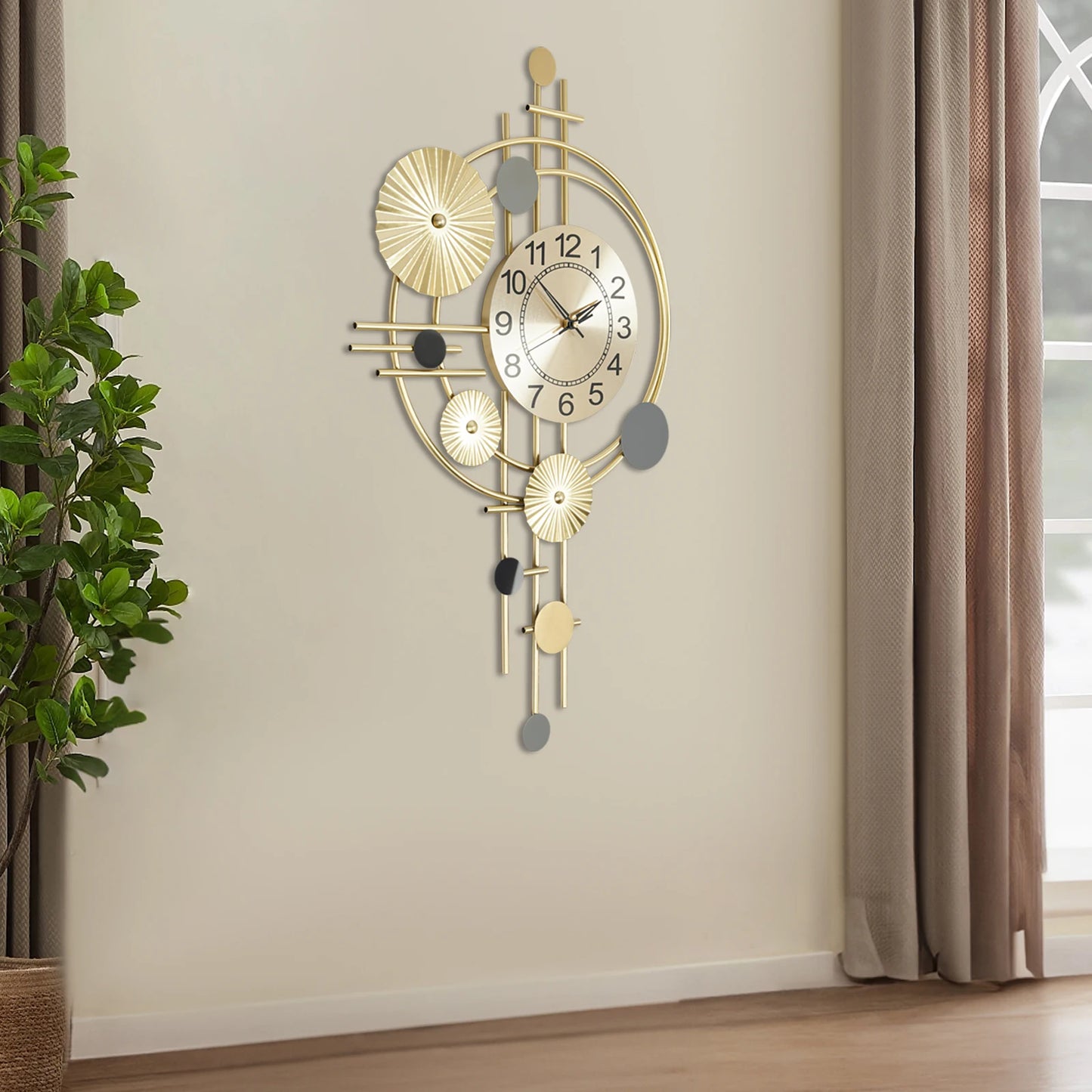 Wall Clock Modern Decorative Art Clock Silent Wall Clock Iron Wall Decoration Clock