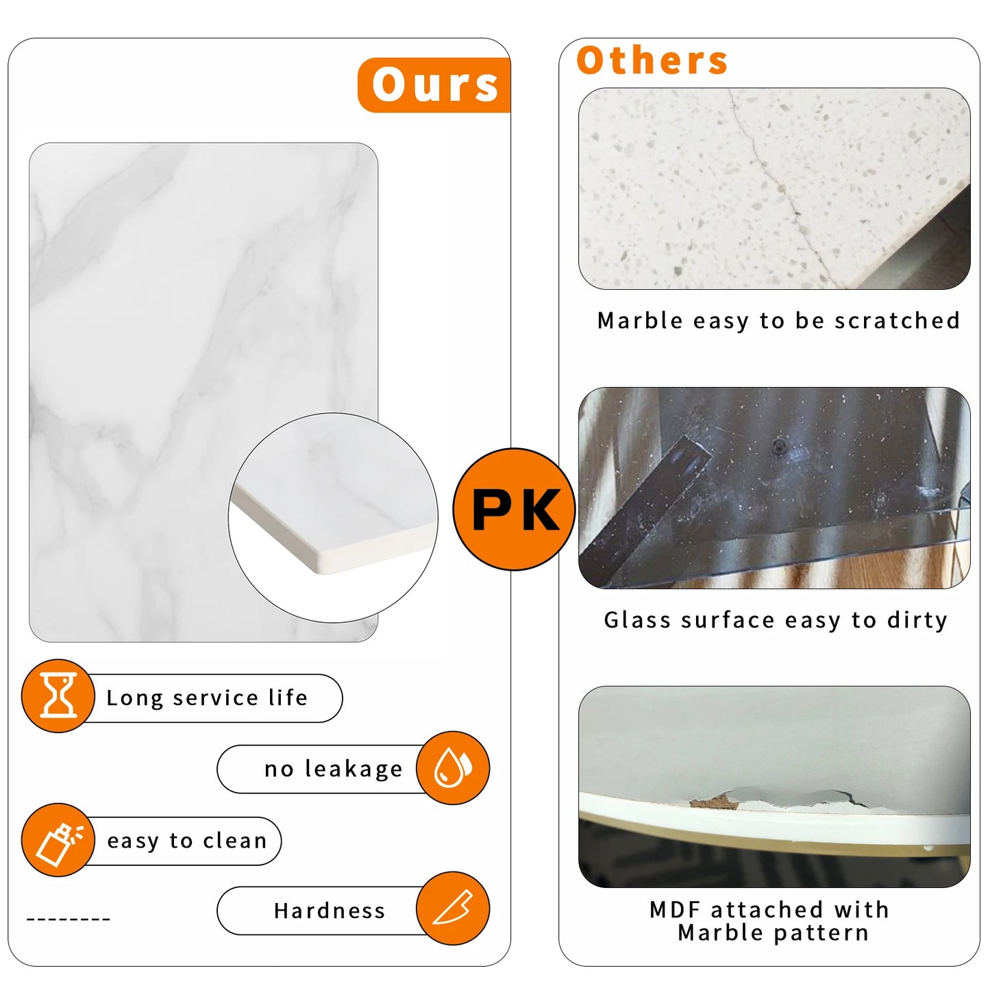 2 Tier Marble Effect Coffee Table Large Sofa Side End Table Golden Metal Frame