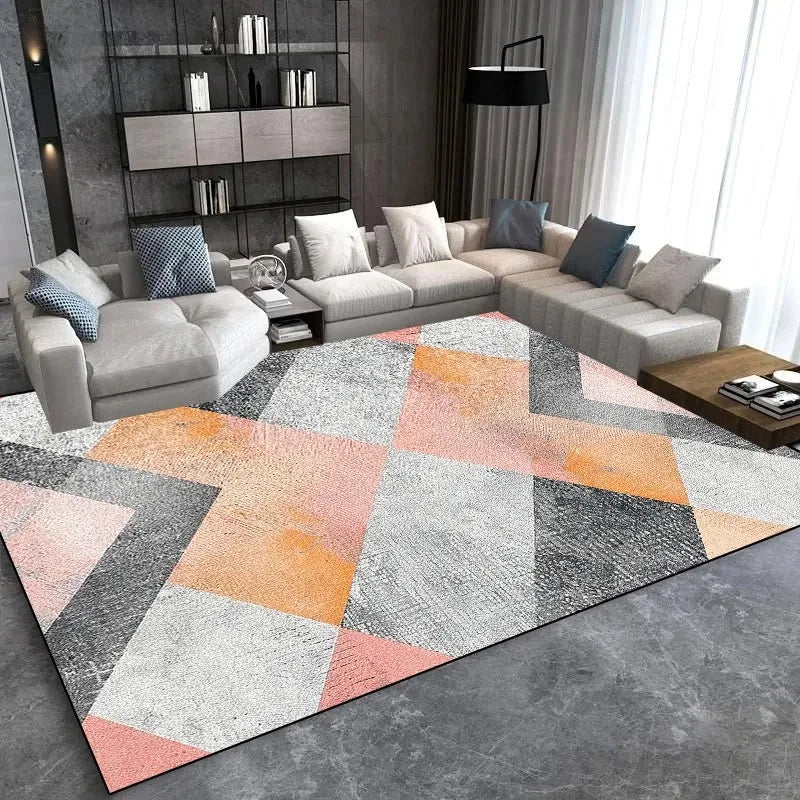Modern Light Luxury Large Carpet for Living Room Home Decoration Sofa Area Rugs Non-slip Bedroom Rug Washable Door Mat