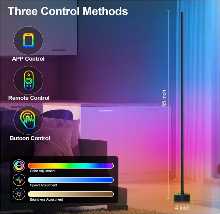 Led Floor Lamps Living Room Bedroom Colorful Nnight Llights Party E-sports Atmosphere Lights 120CM Multiple Color Switching