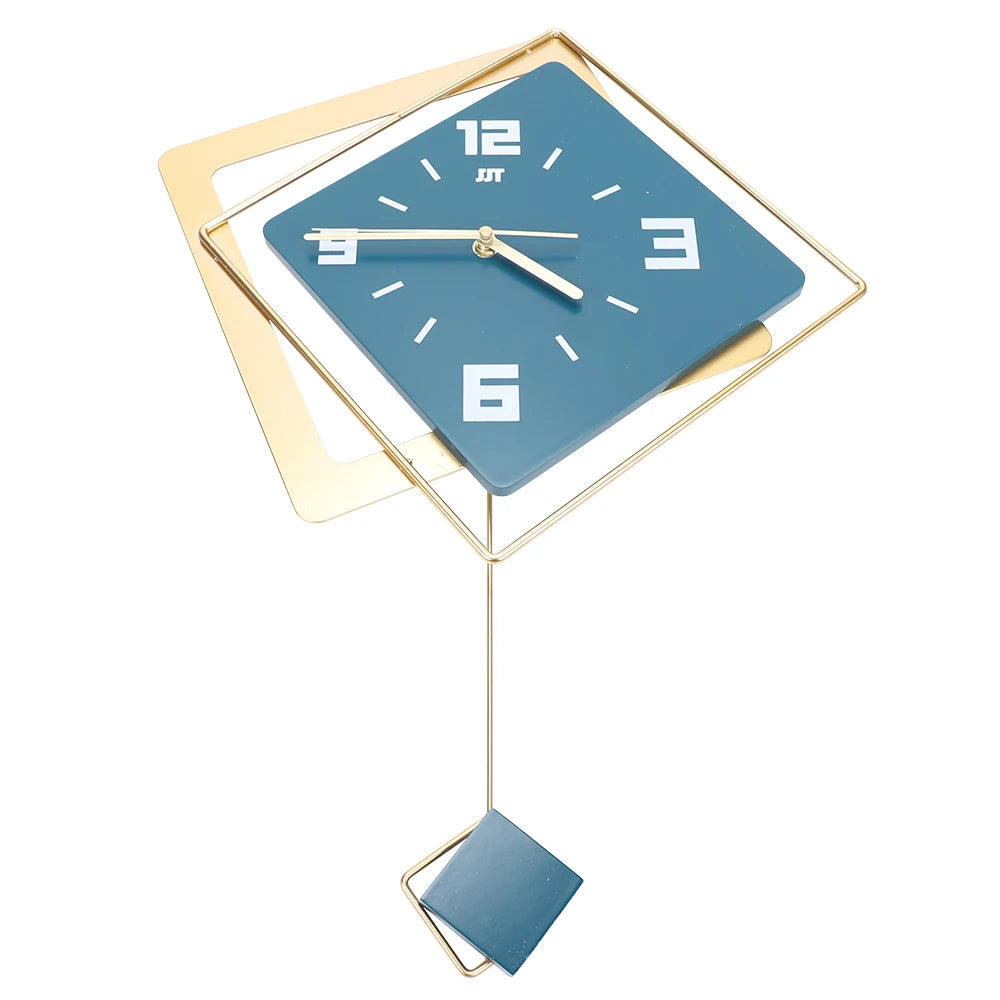 Modern Metal Large Wall Clock Silent Digital Hanging Wall Clock Home Art Decor Simple Green Wall Clock Pendulum Watch
