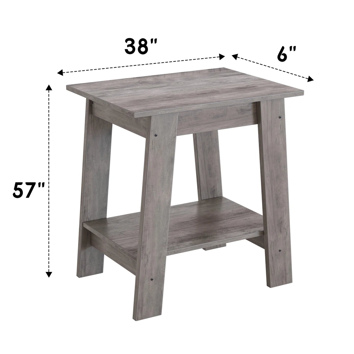 2-Tier End Table Storage Shelf Sofa Side Table for Small Space Square Nightstand for Entryway Farmhouse Living Room