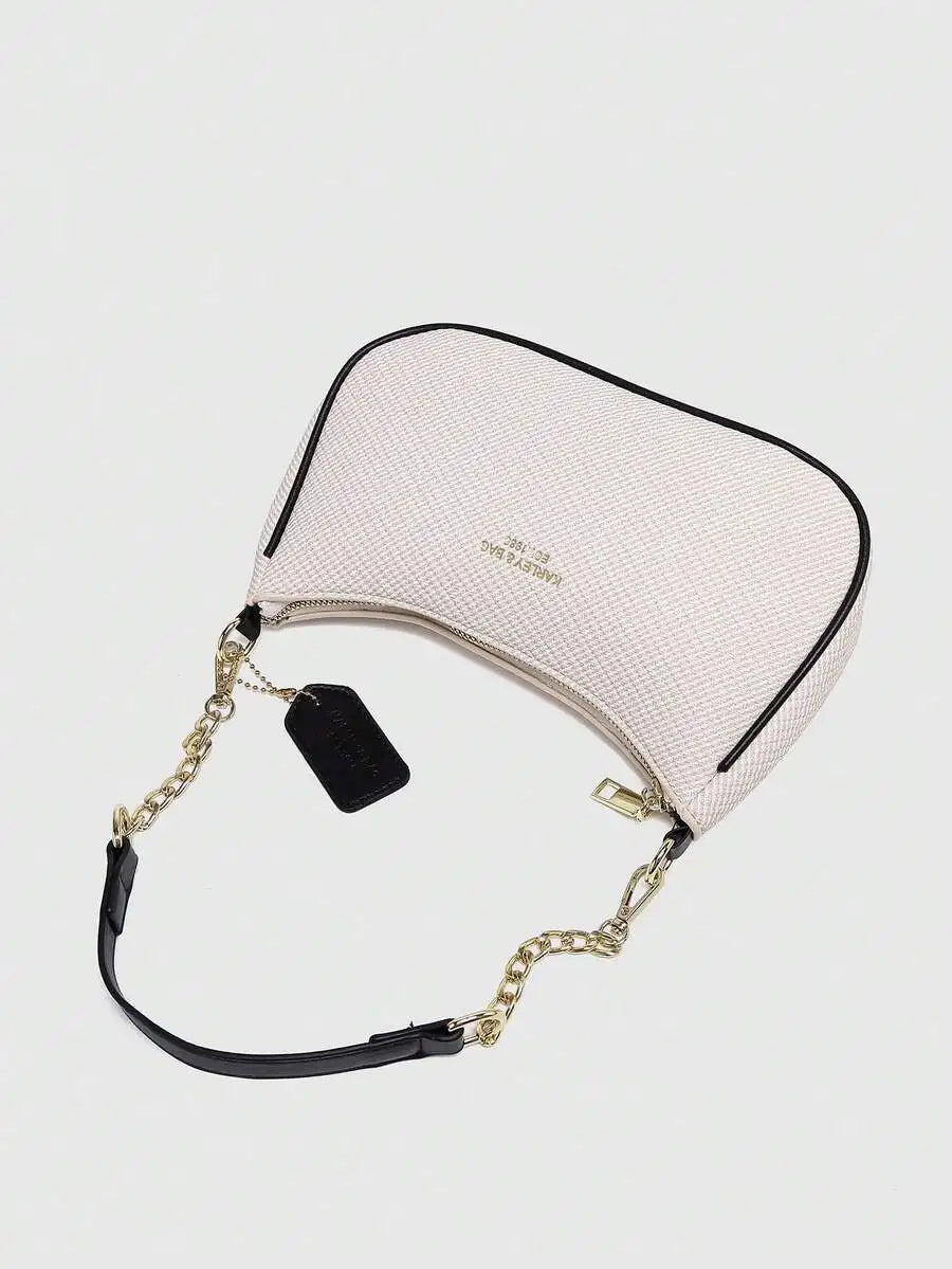 2025 New Fashion Crescent PU Leather Shoulder Bag with Cherry Charm, Crossbody or Underarm Wear
