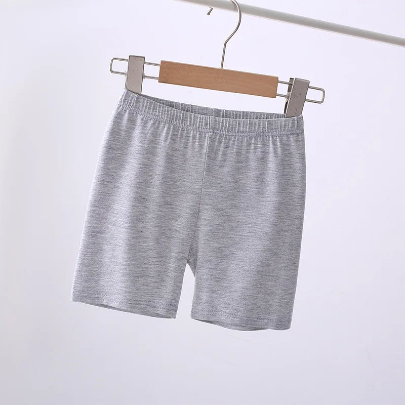 6pcs Summer Solid Color Kids Leggings Girls Safety Shorts Leggings Girls' Beach Shorts Are Suitable for Children Aged 2-12 Years