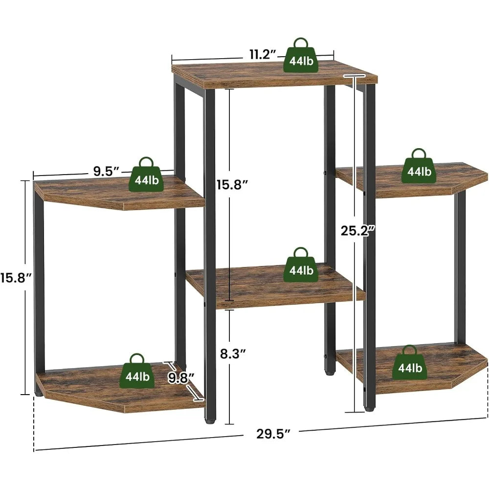 plant stand indoor, multiple plant shelf corner rack, 6 potted plant stand, 4 tiers large flower holder, planter display rack fo