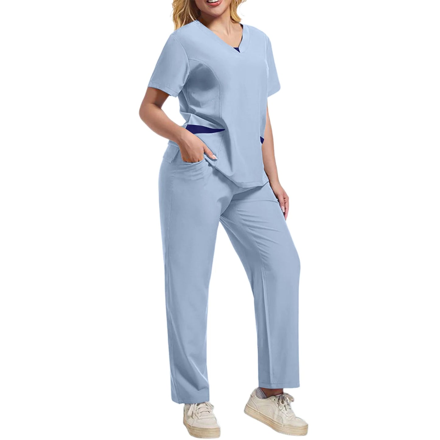 Wholesale Anti-Wrinkle Comfortable Nursing Uniforms Men Unisex Clinical Surgical Lab Scrubs Suit Top Pants