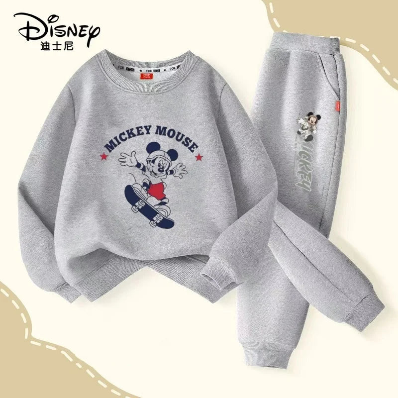 Autumn Baby Girls Boys Clothes Set Children Disney Mickey Printing Sweatshirt Top and Pants Bottom 2Pieces Suit Cotton Tracksuit
