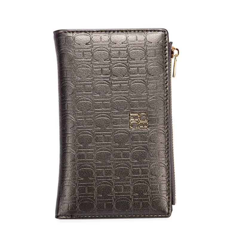 Retro Classic Style Solid Color Women's Long Wallet with Letter Print Portable Women's Clutch Bag Fashionable and Simple
