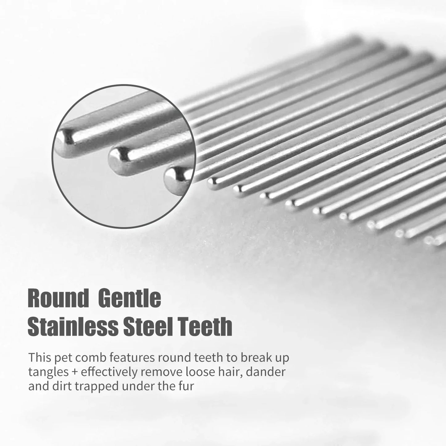 Pet Moon Comb Stainless Steel Thin Teeth Cat Dog Face Hair Grooming Comb For Details Care Small Pet Comb Round Tip