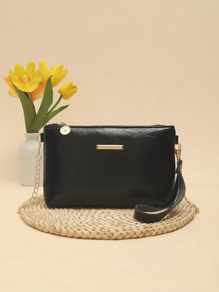 Green Quilted Chevron Mini Crossbody Bag with Gold Chain Strap