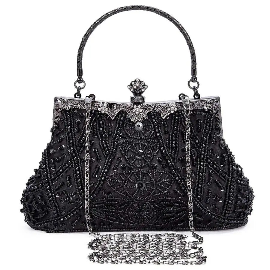 Vintage Beaded Clutch Evening Bags for Women Formal Bridal Wedding Clutch Purse Prom Cocktail Party Handbags