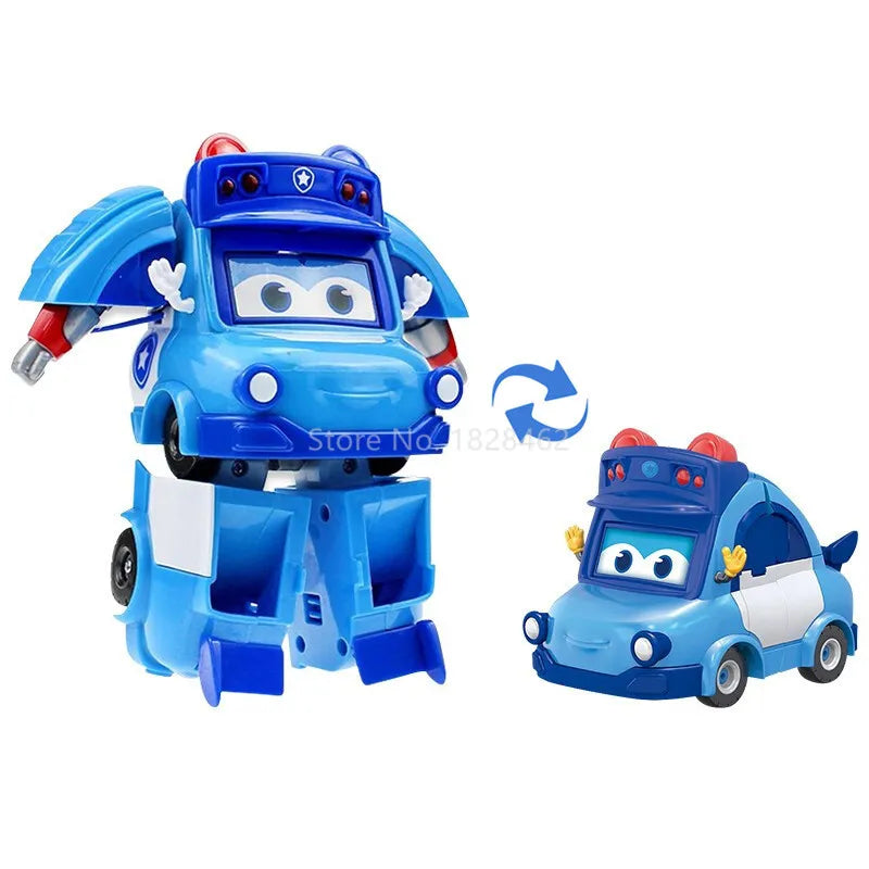 ABS Gogo Bus Transformation Vehicle 3 Changeable Face Expression Action Figures Deformation Ambulance/Police/Fireman Slide Toys