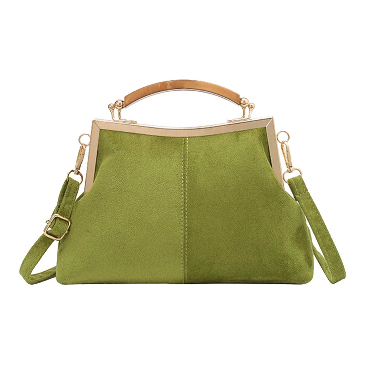 Faux Suede Fashion Handbag Solid Color Clutch Purses Lightweight Retro for Women Daily Use and Special Occasion