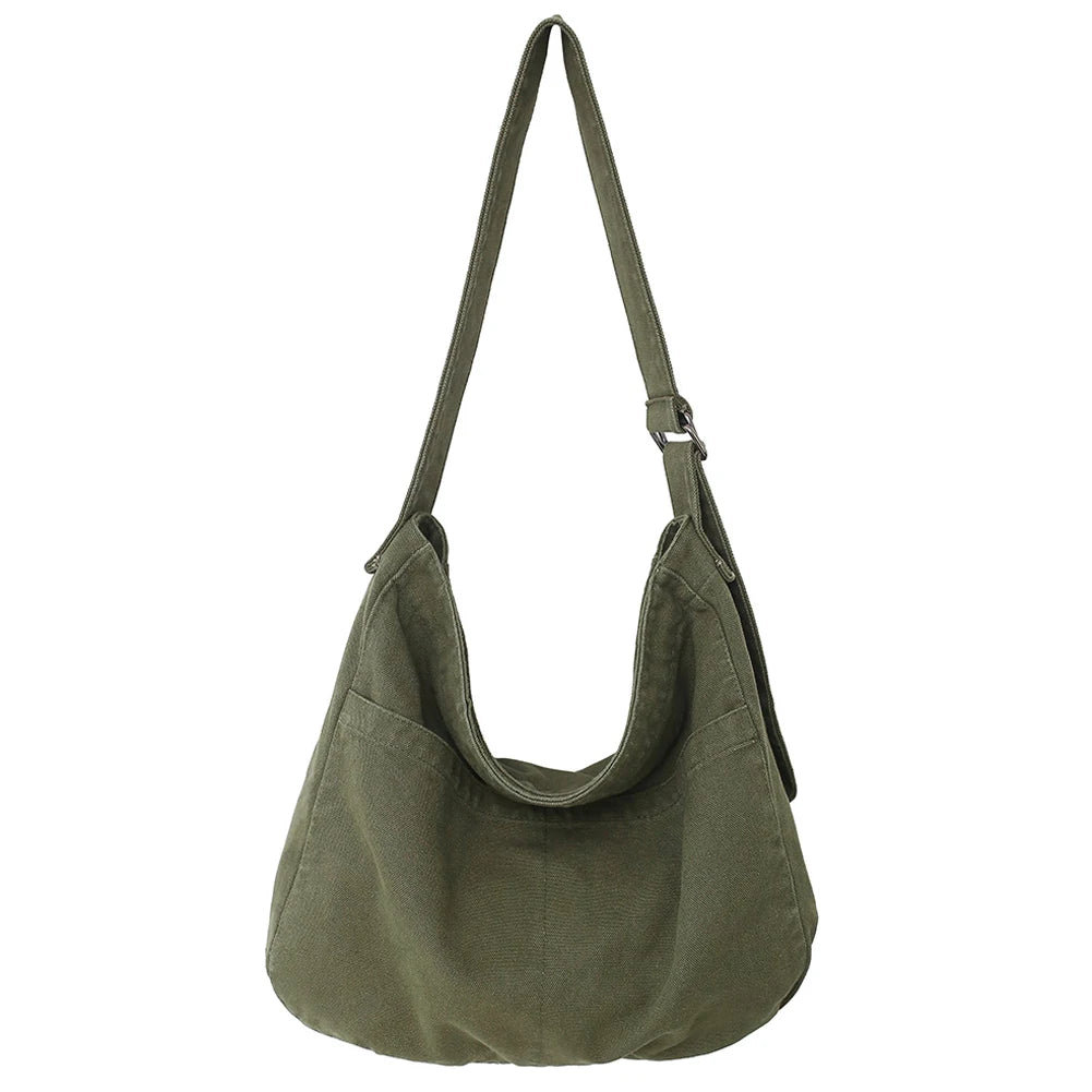 Shoulder Bag Canvas Simple College Student Bookbag Fashion Harajuku Satchels