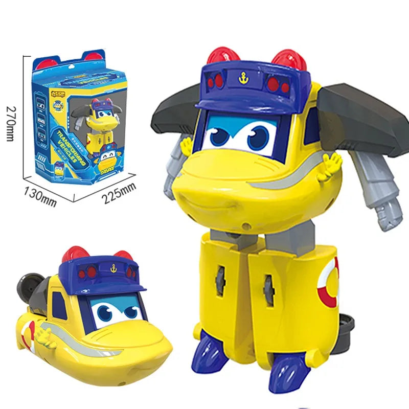 ABS Gogo Bus Transformation Vehicle 3 Changeable Face Expression Action Figures Deformation Ambulance/Police/Fireman Slide Toys