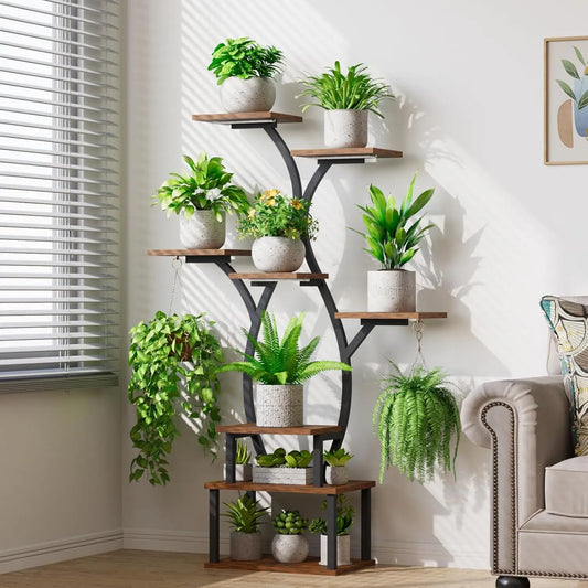 Plant Stand Indoor with Grow Light, 8 Tiered Plant Shelf Indoor for Multiple Plant, Metal Corner Plant Stand Plant·Hot Sale