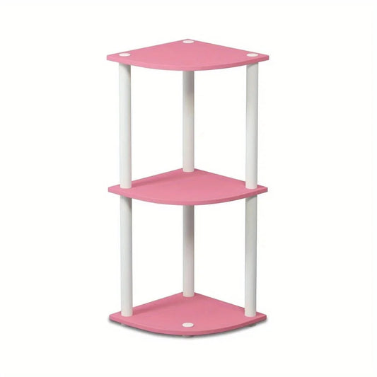 3-Shelf Decorative Shelves - Pink & White Color Block Design, Wall-Mounted Storage Shelves for Bedrooms, Kids’ Rooms & Nurseries