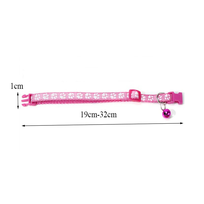 Fashion Pet Cats Collar Colorful Pattern Cute Bell Adjustable Collars for Cats Kitten DIY Ring Necklace Pet Accessories