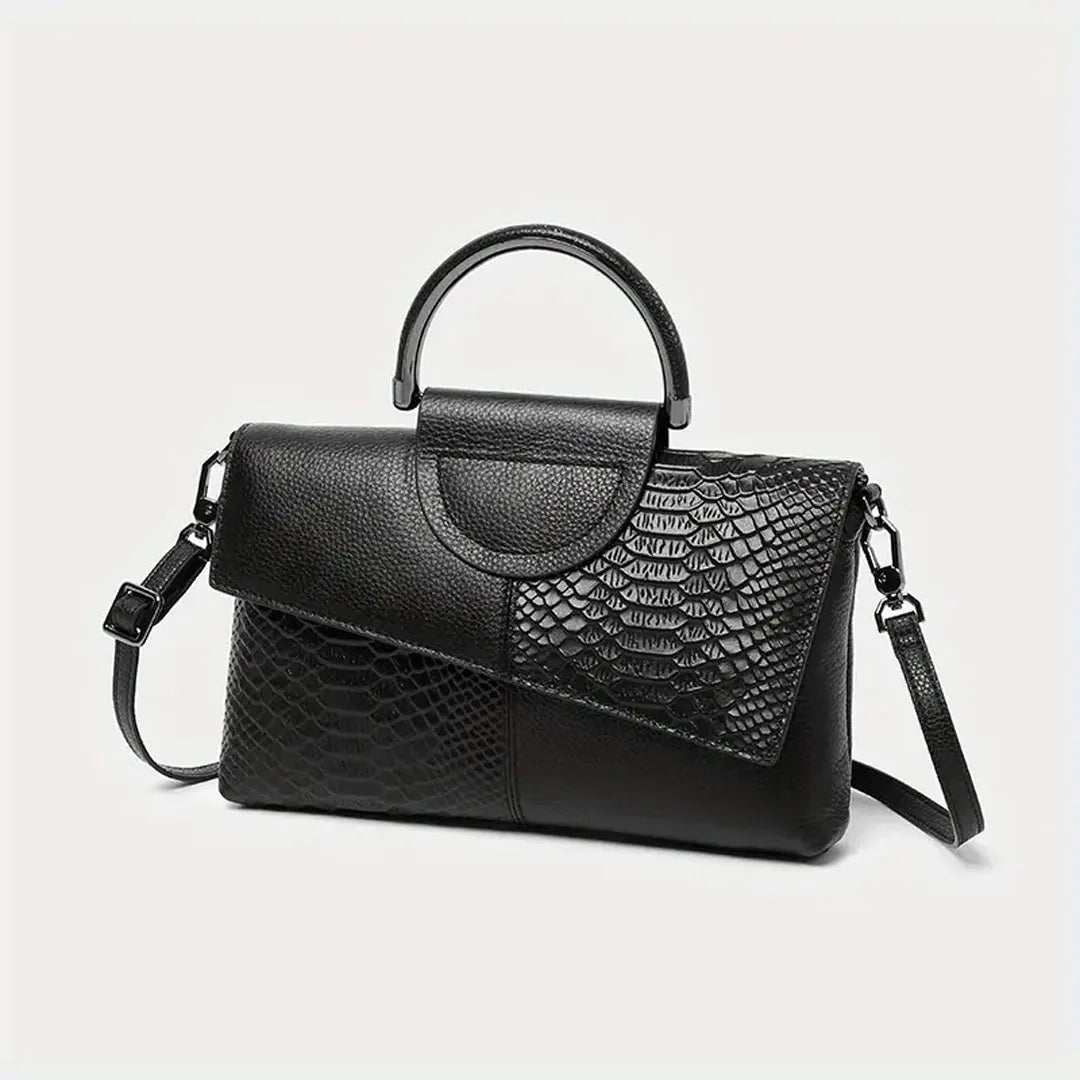 Snake skin pattern black handbag new women's bag cover handbag shoulder bag cross-body bag fashionable elegant evening bag