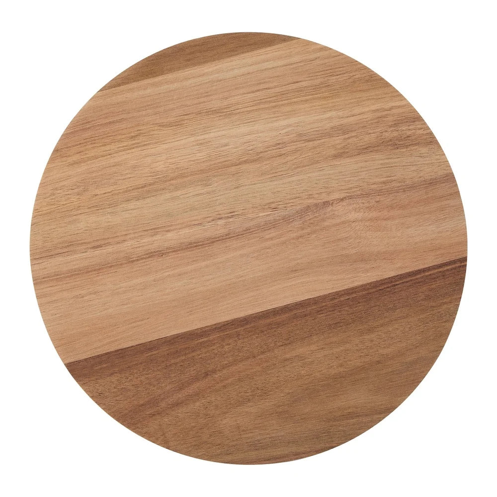 Acacia Wood Top Plant Stand 2 Pack Durable Iron Display Holder Indoor Outdoor Use Easy Assembly Weather Resistant Planter Stand