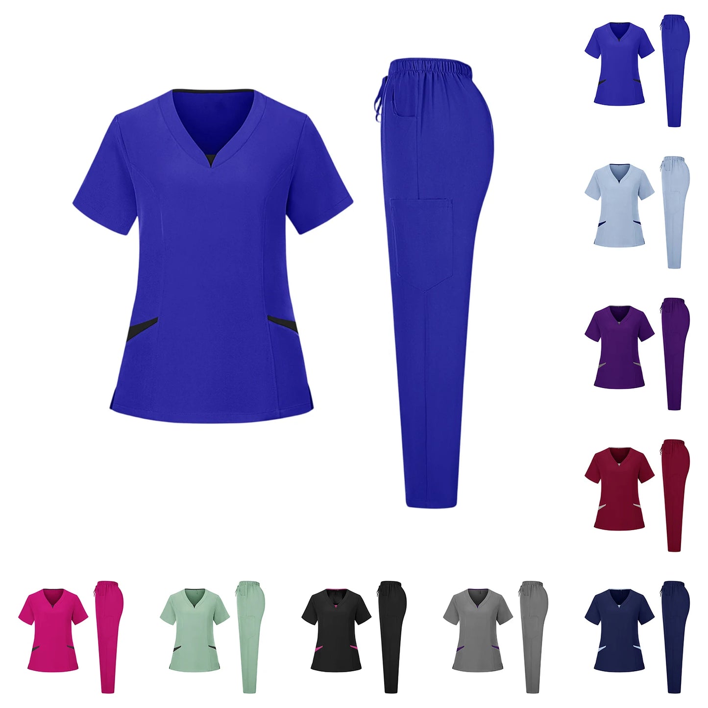 Wholesale Anti-Wrinkle Comfortable Nursing Uniforms Men Unisex Clinical Surgical Lab Scrubs Suit Top Pants