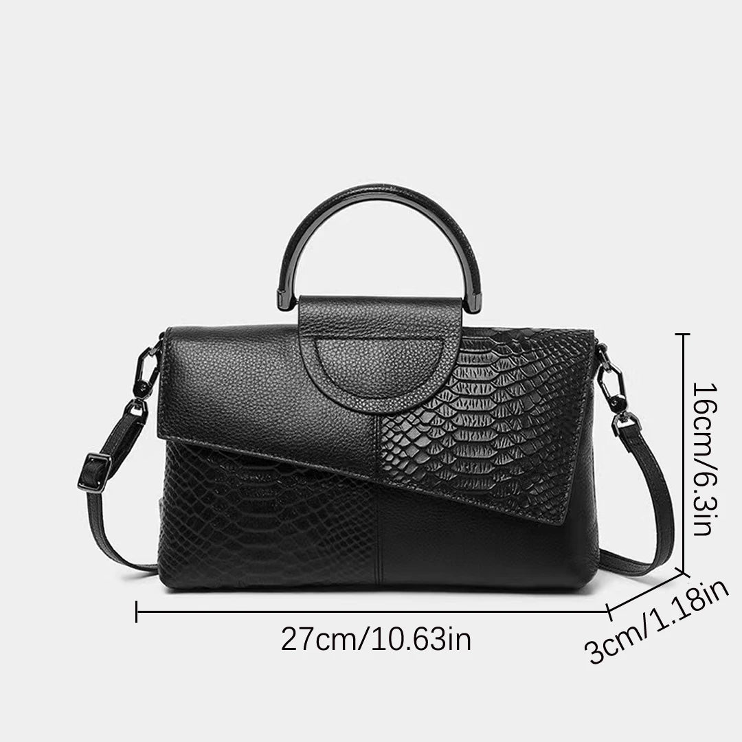 Snake skin pattern black handbag new women's bag cover handbag shoulder bag cross-body bag fashionable elegant evening bag