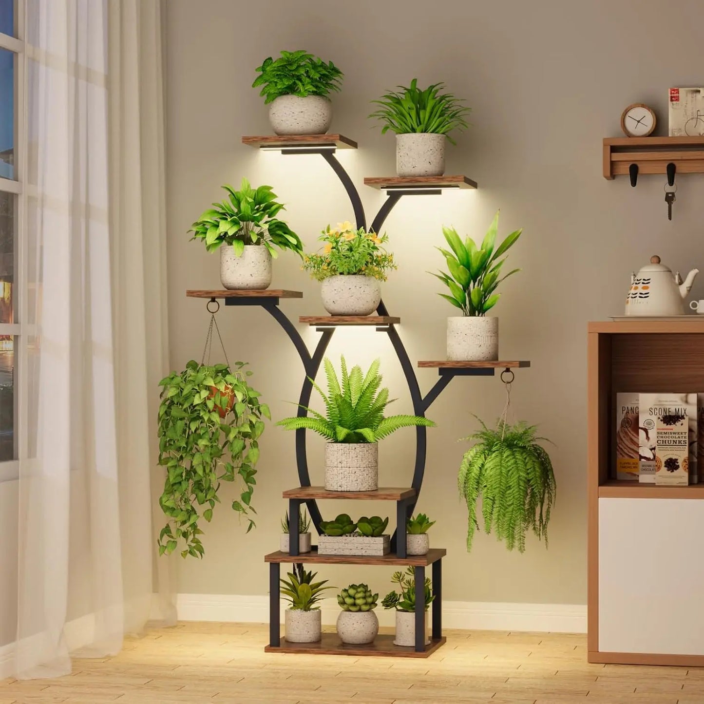 Plant Stand Indoor with Grow Light, 8 Tiered Plant Shelf Indoor for Multiple Plant, Metal Corner Plant Stand Plant·Hot Sale