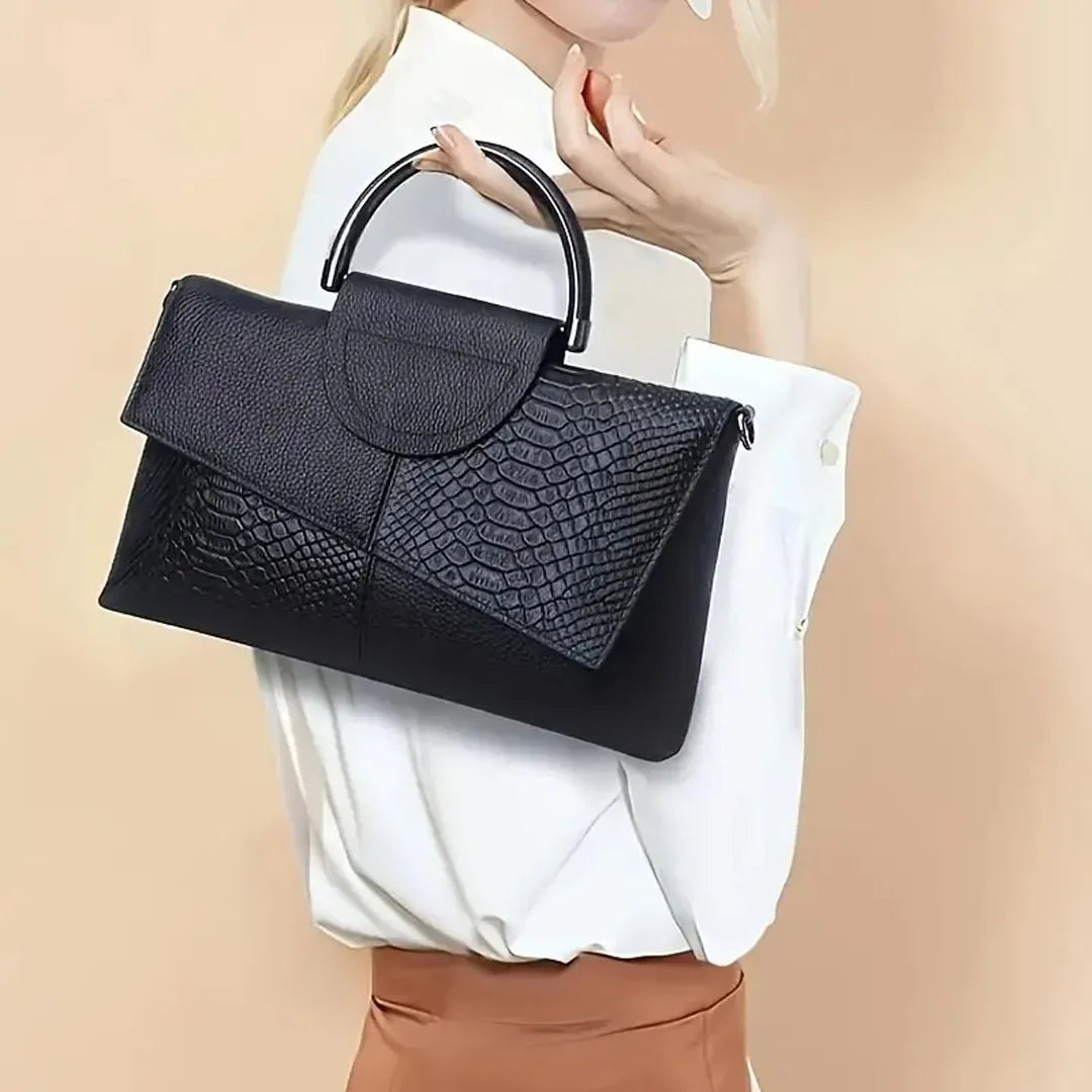 Snake skin pattern black handbag new women's bag cover handbag shoulder bag cross-body bag fashionable elegant evening bag
