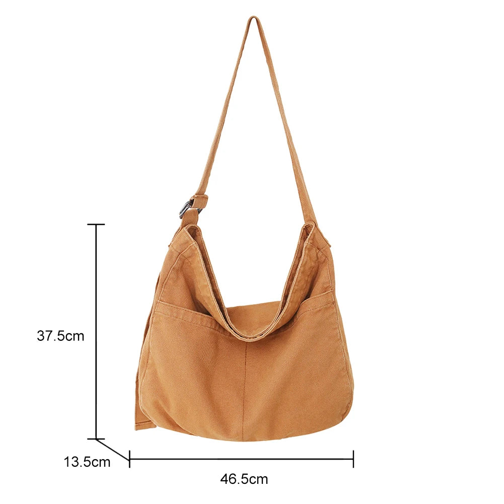 Shoulder Bag Canvas Simple College Student Bookbag Fashion Harajuku Satchels