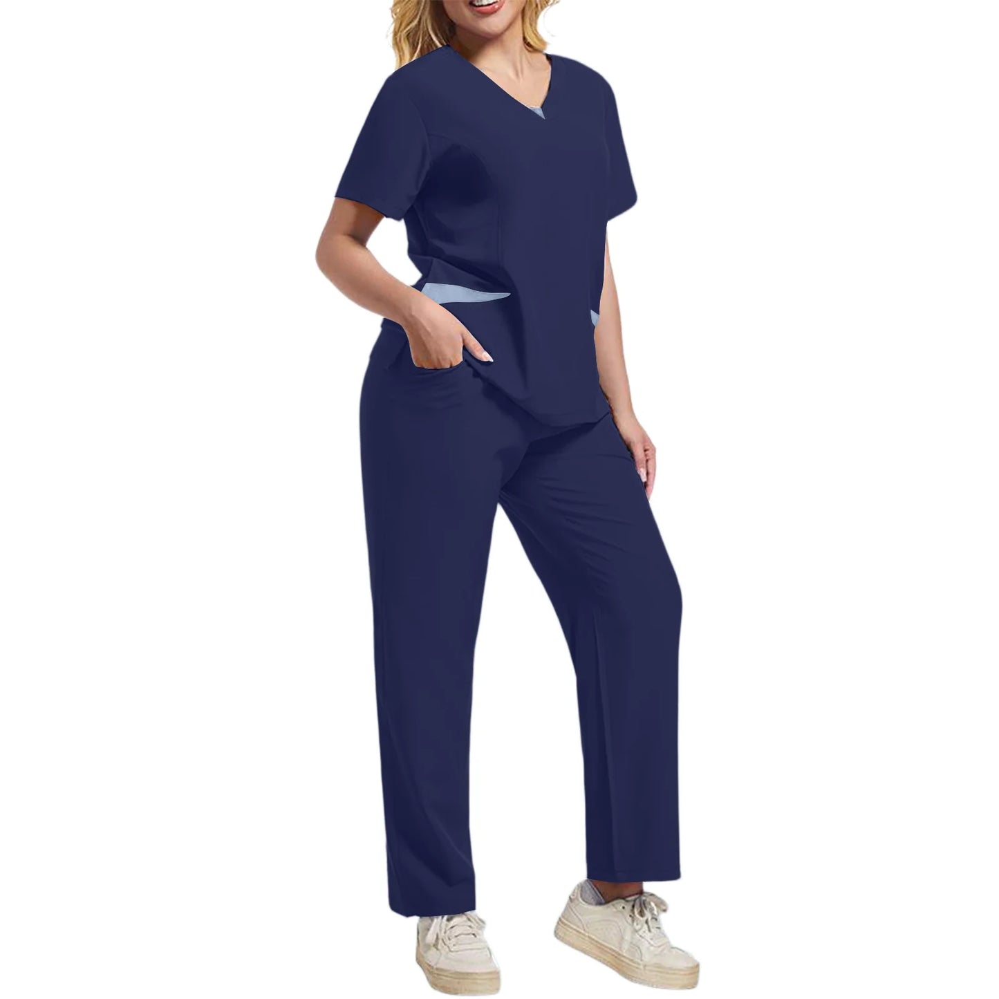 Wholesale Anti-Wrinkle Comfortable Nursing Uniforms Men Unisex Clinical Surgical Lab Scrubs Suit Top Pants