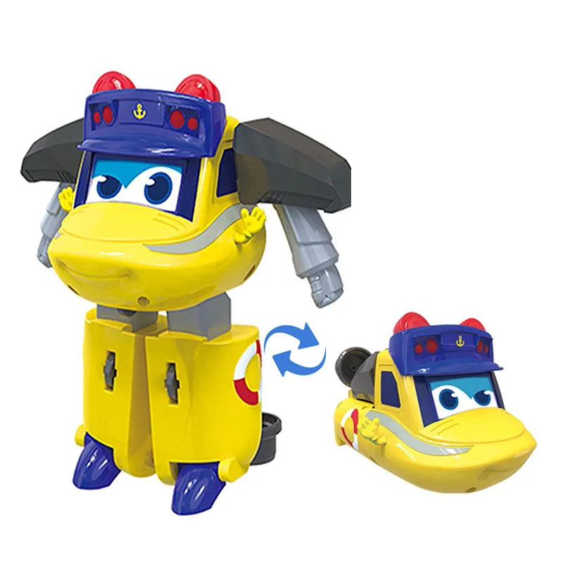 ABS Gogo Bus Transformation Vehicle 3 Changeable Face Expression Action Figures Deformation Ambulance/Police/Fireman Slide Toys