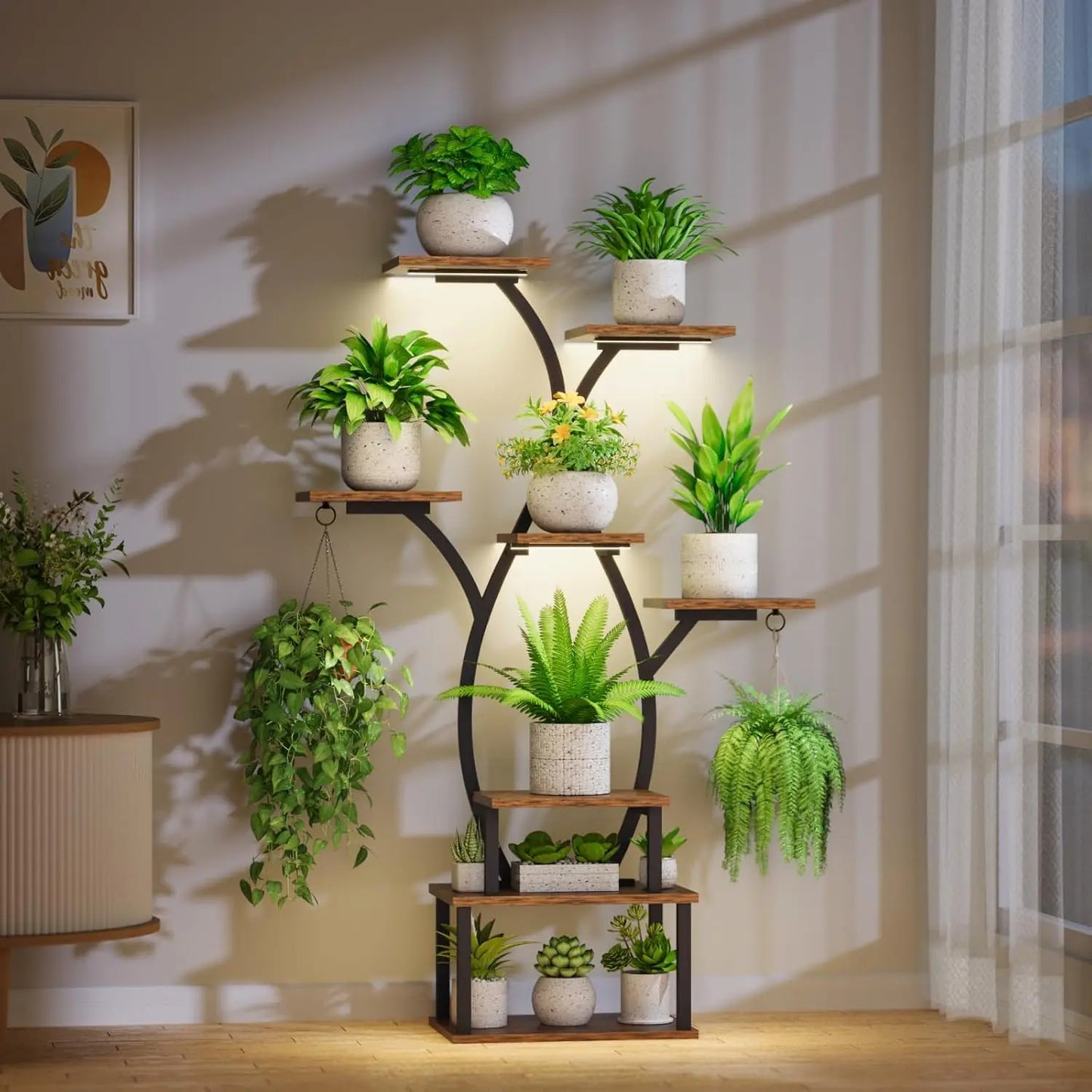 Plant Stand Indoor with Grow Light, 8 Tiered Plant Shelf Indoor for Multiple Plant, Metal Corner Plant Stand Plant·Hot Sale