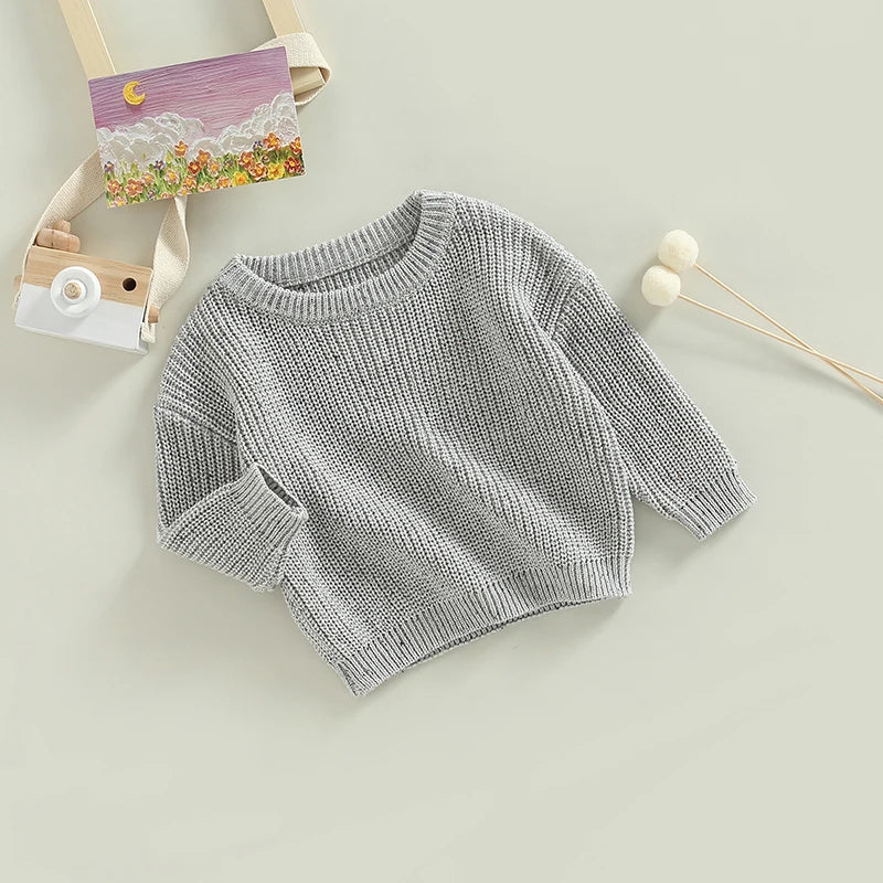 Children s Unisex Fall Sweater Vibrant Polka Dots Design with Long Sleeves and Round Neckline for Boys and Girls
