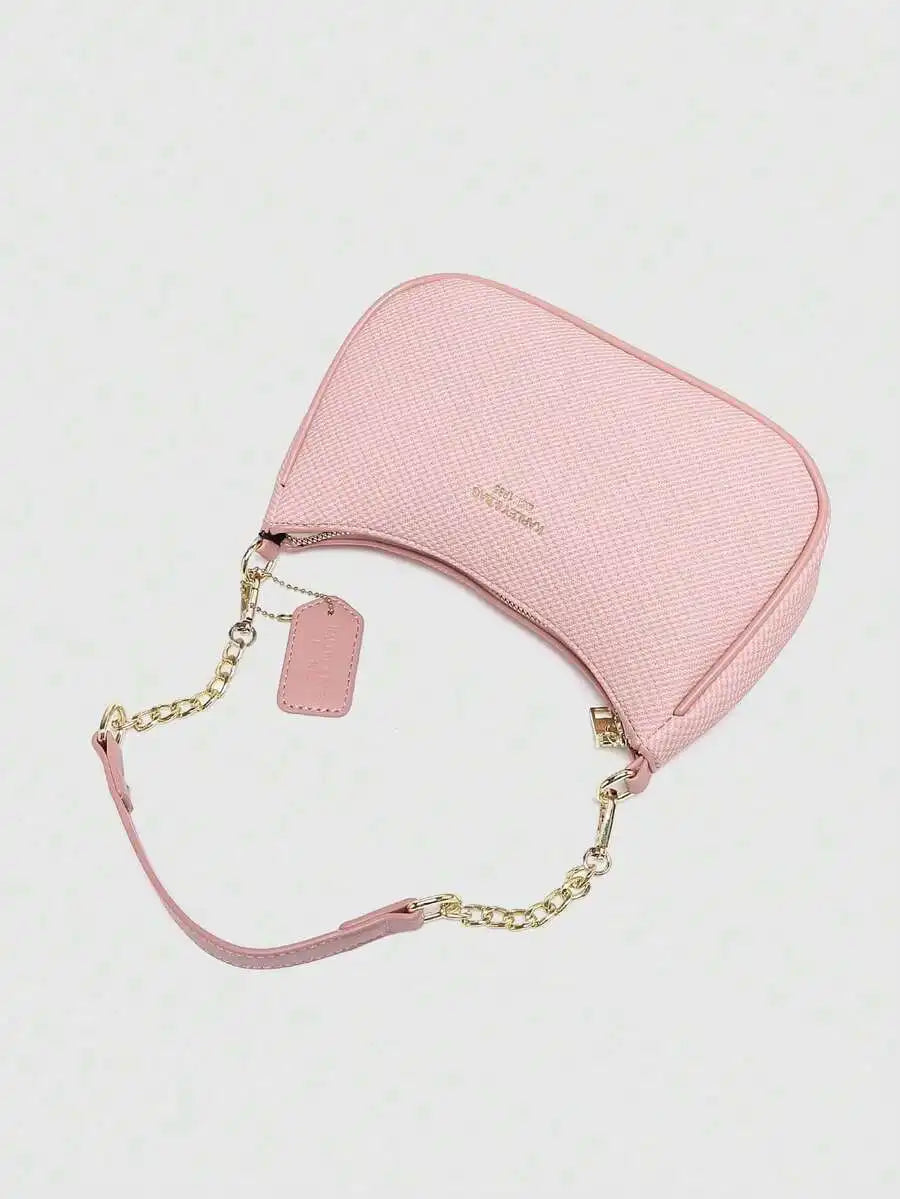 2025 New Fashion Crescent PU Leather Shoulder Bag with Cherry Charm, Crossbody or Underarm Wear