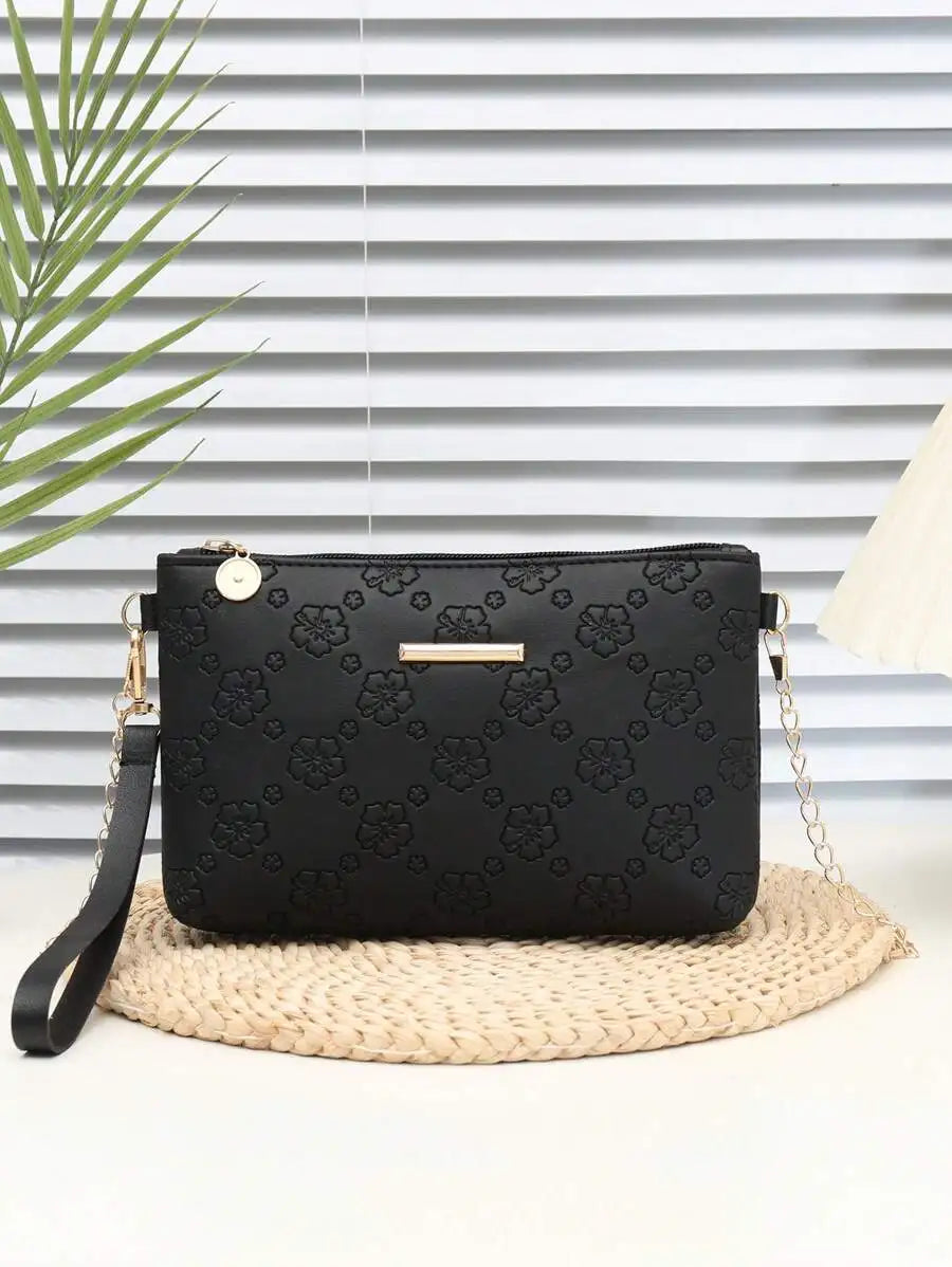 Green Quilted Chevron Mini Crossbody Bag with Gold Chain Strap